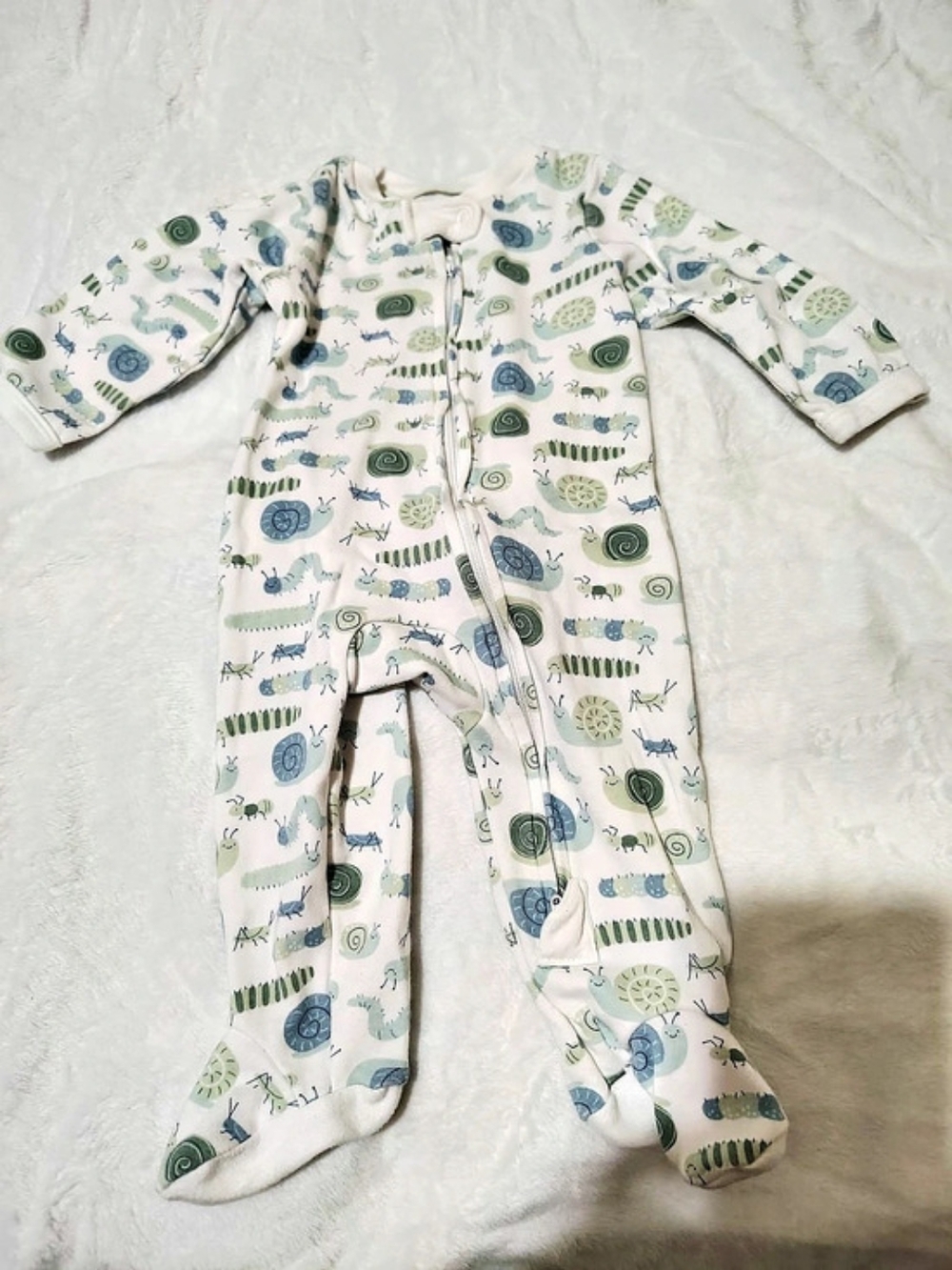 Lullaby Baby Footie Green Print Size 3-6M